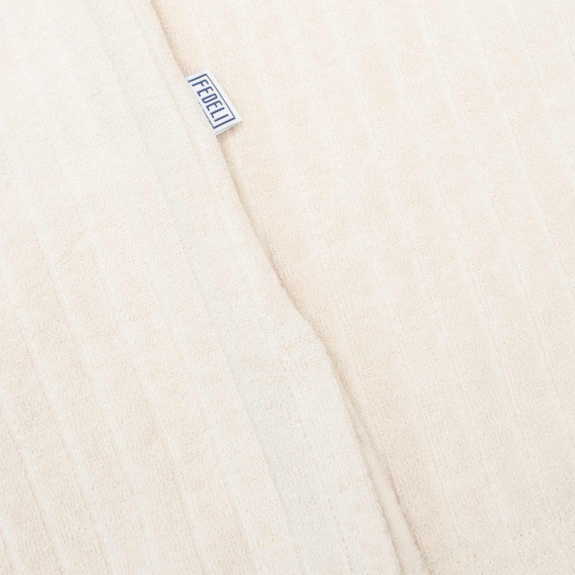 Fedeli - Cream Mondial Terry Ribbed Cotton Polo Shirt S/S POLOS FEDELI