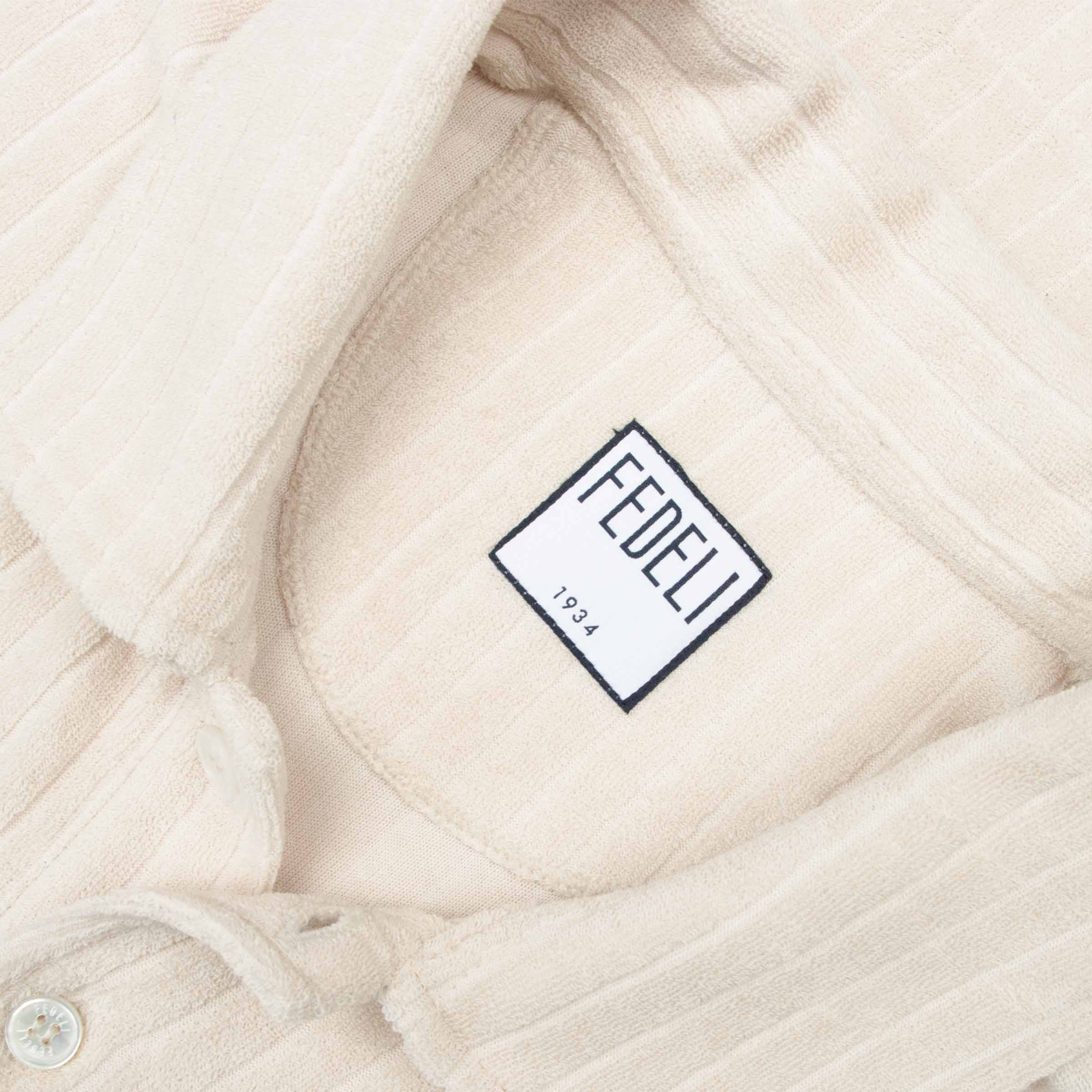 Fedeli - Cream Mondial Terry Ribbed Cotton Polo Shirt S/S POLOS FEDELI