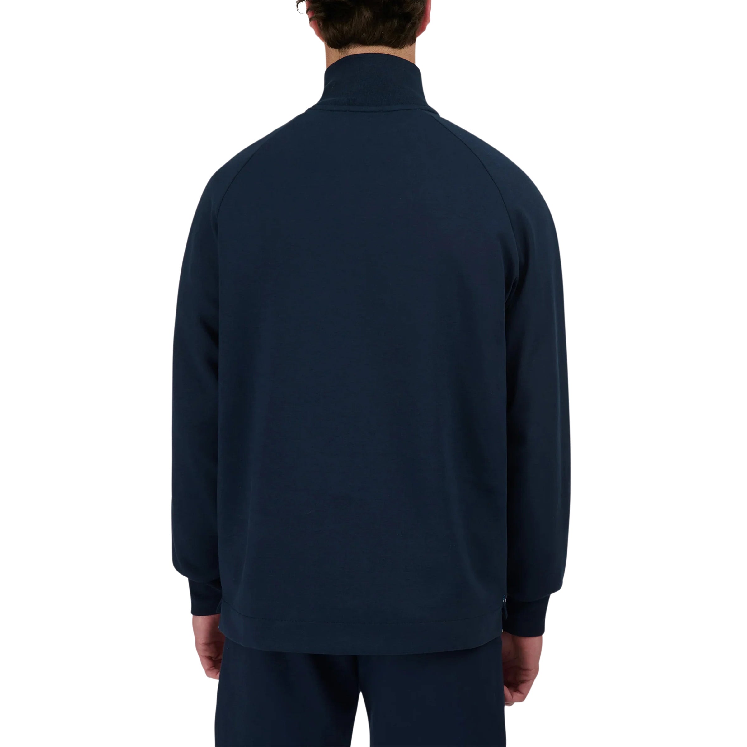 Sandbanks - Navy Interlock Quarter Zip Sweater