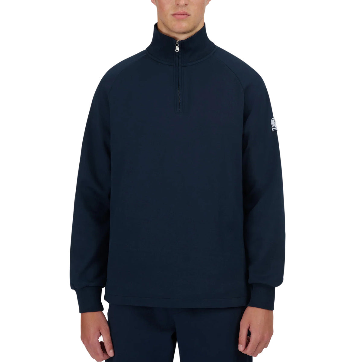 Sandbanks - Navy Interlock Quarter Zip Sweater SWEATS Sandbanks