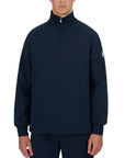 Sandbanks - Navy Interlock Quarter Zip Sweater