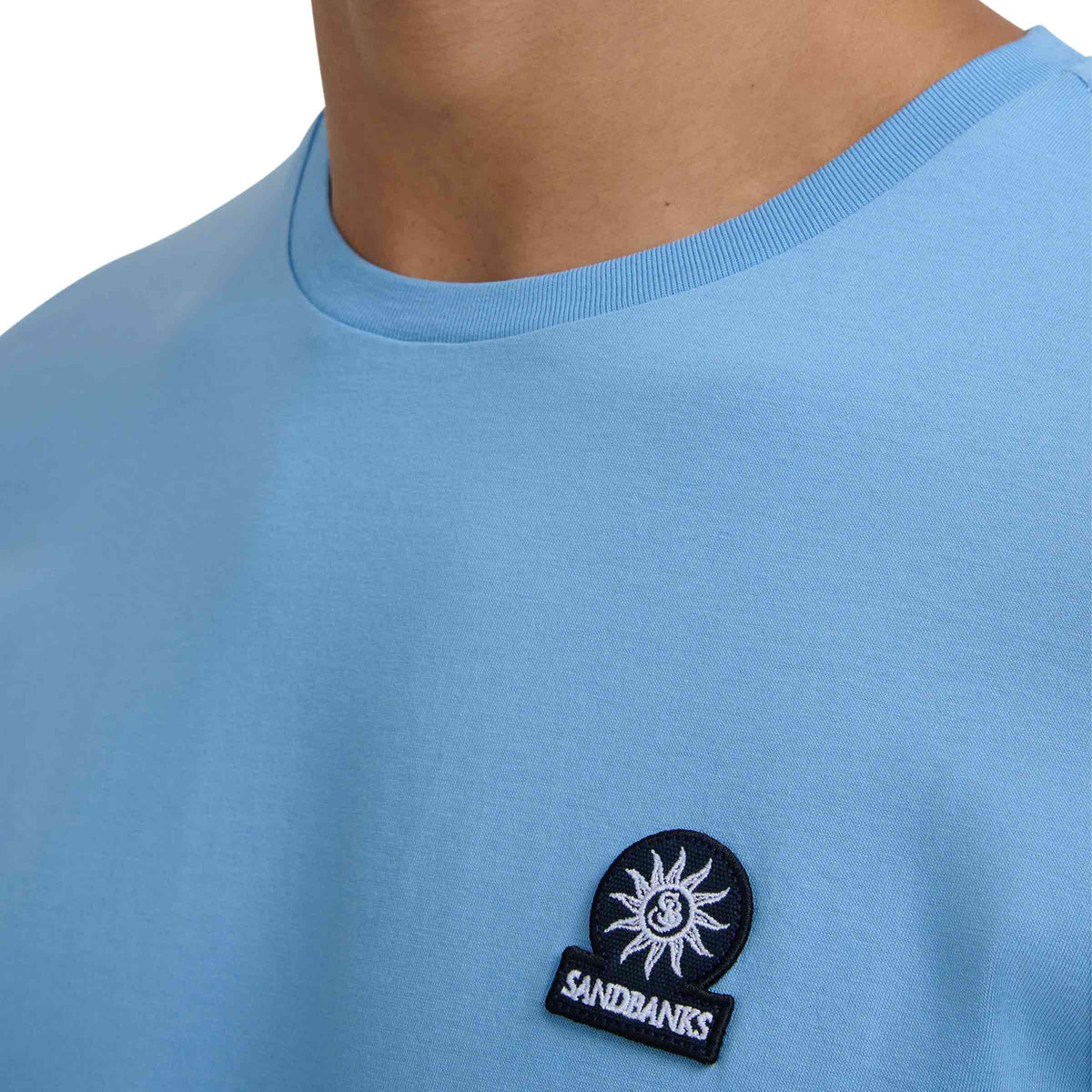Sandbanks - Dusty Blue Badge Logo T-Shirt TEE SHIRTS Sandbanks