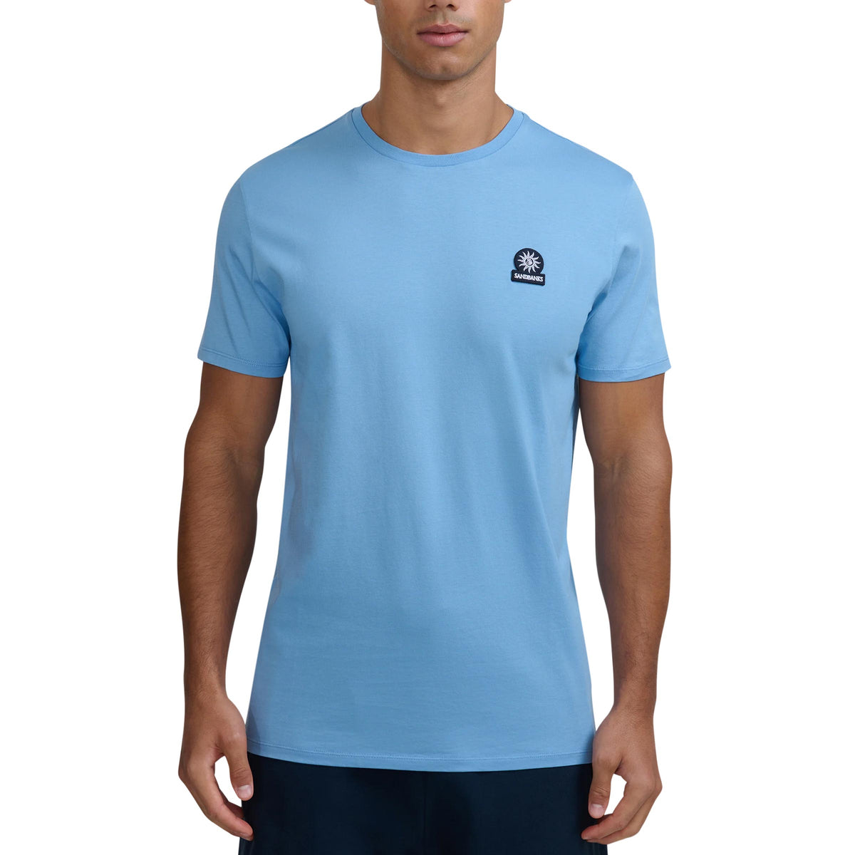 Sandbanks - Dusty Blue Badge Logo T-Shirt TEE SHIRTS Sandbanks