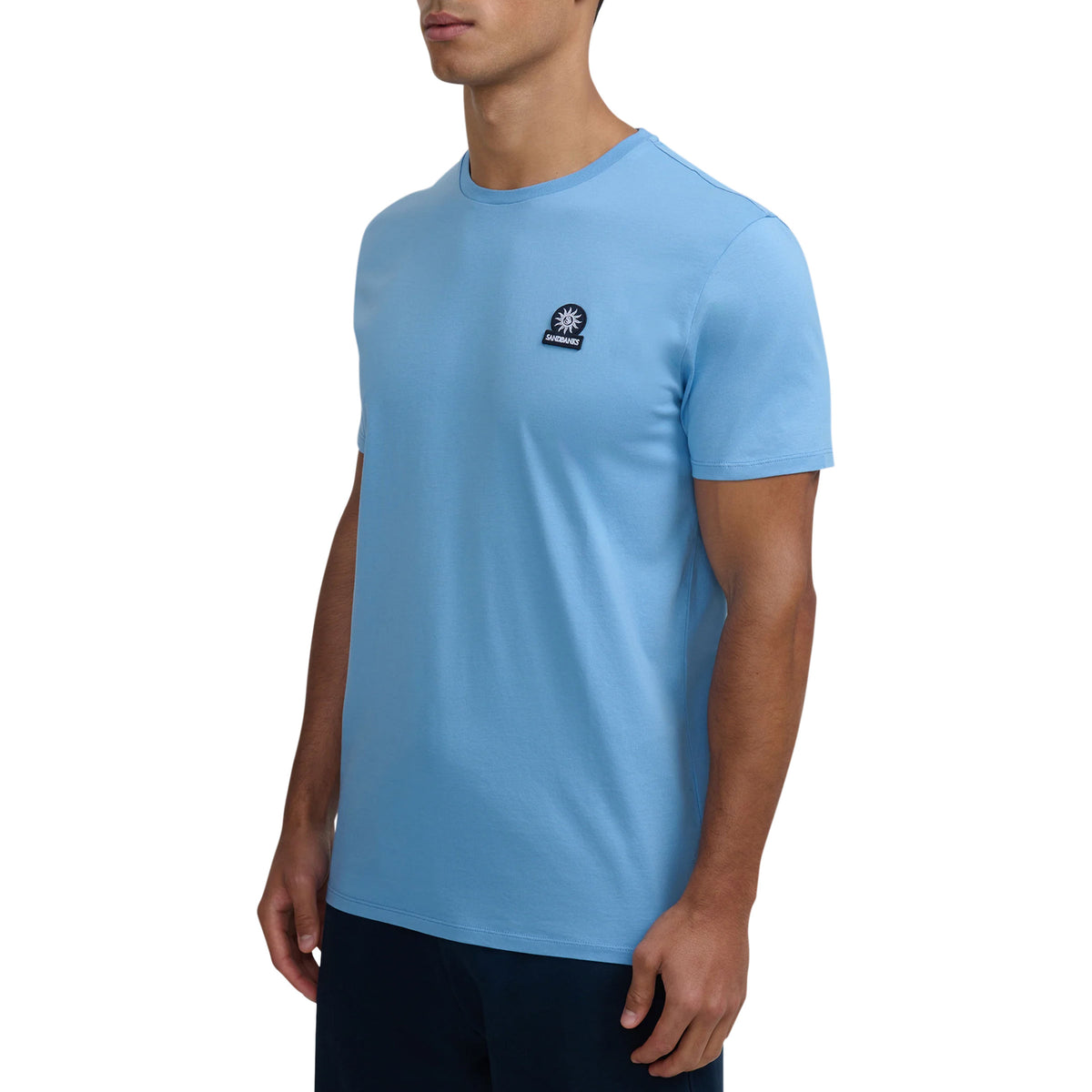 Sandbanks - Dusty Blue Badge Logo T-Shirt TEE SHIRTS Sandbanks