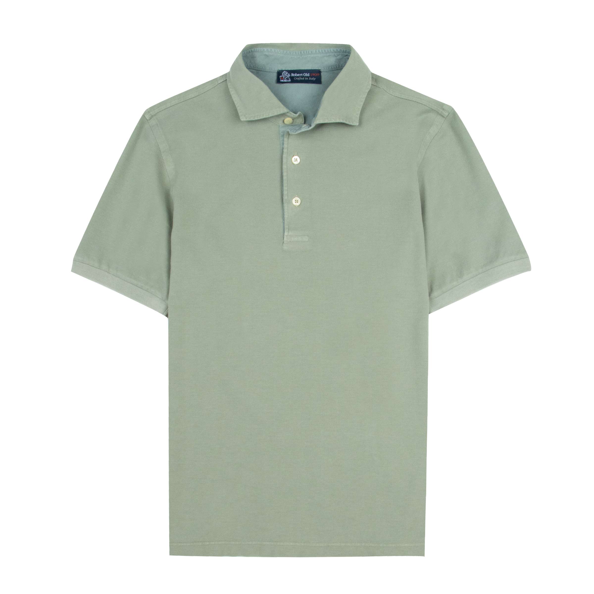 Robert Old - Olive Green Piqué Cotton Short Sleeve Polo Shirt S/S POLOS Robert Old