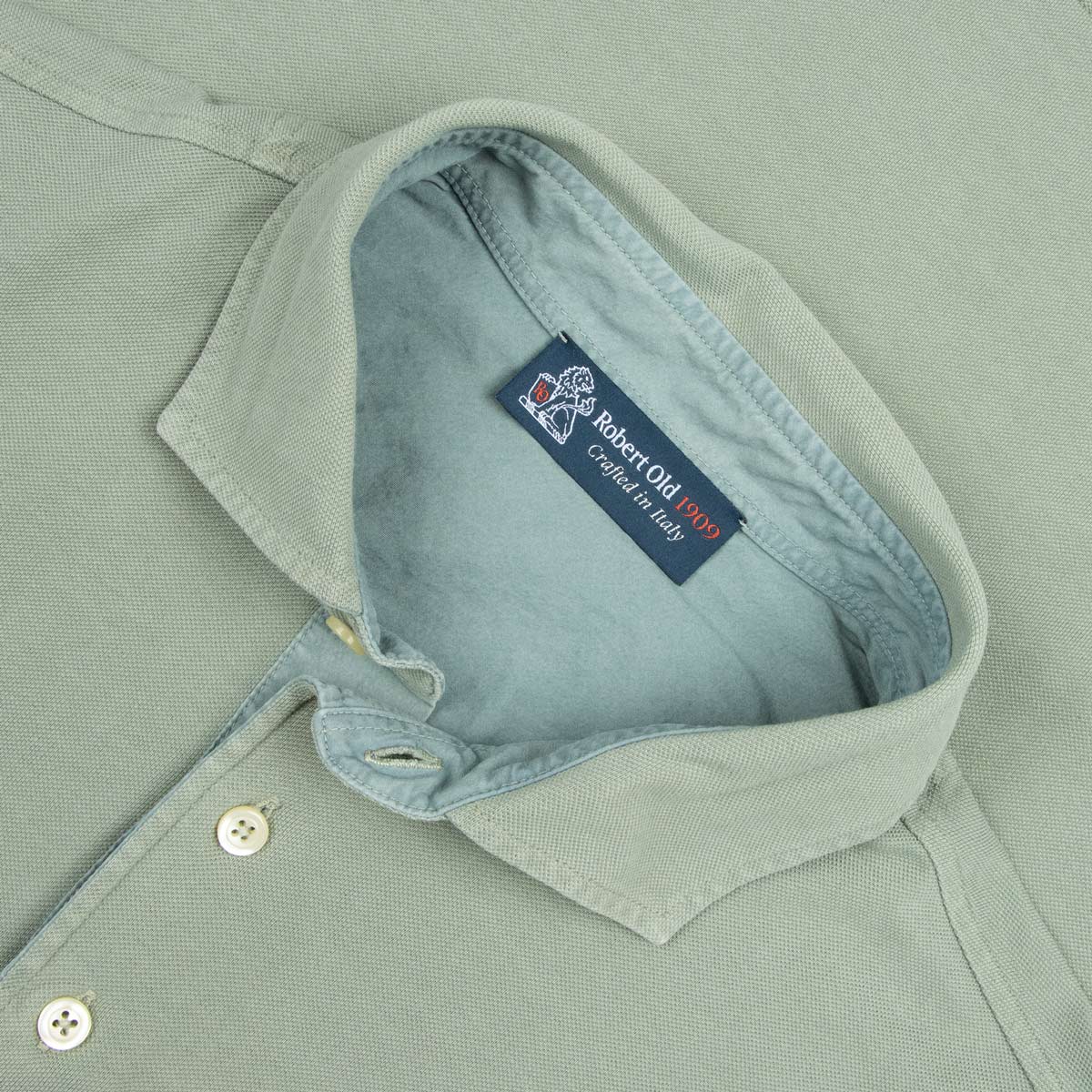 Robert Old - Olive Green Piqué Cotton Short Sleeve Polo Shirt S/S POLOS Robert Old