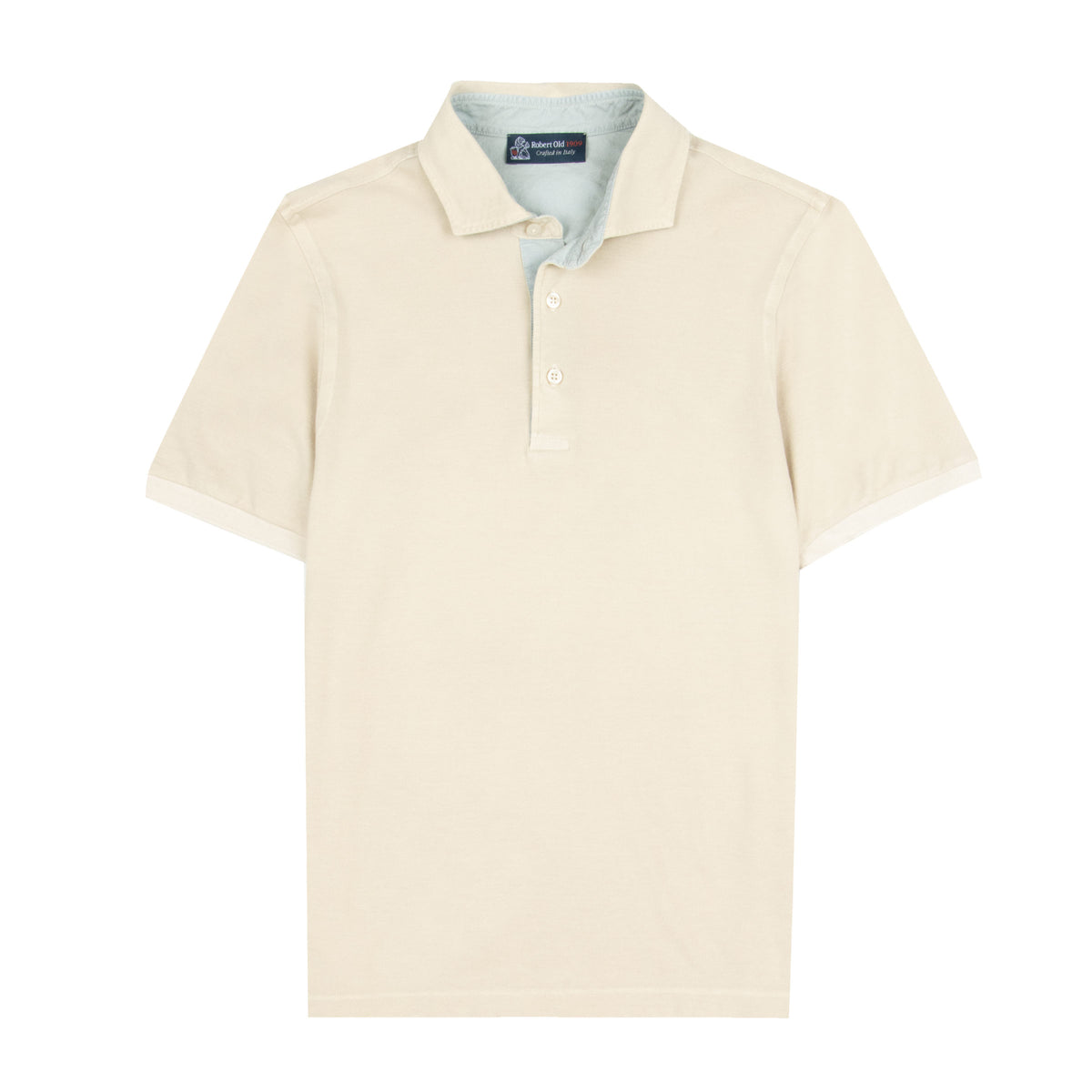 Stone Beige Piqué Cotton Short Sleeve Polo Shirt S/S POLOS Robert Old
