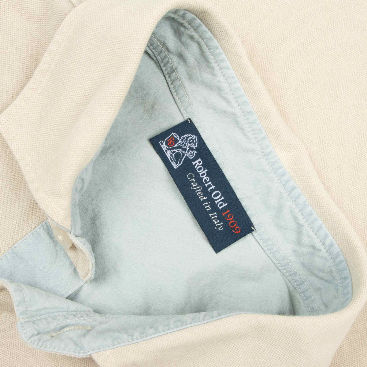 Stone Beige Piqué Cotton Short Sleeve Polo Shirt S/S POLOS Robert Old