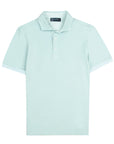 Robert Old - Aqua Blue Piqué Cotton Short Sleeve Polo Shirt S/S POLOS Robert Old