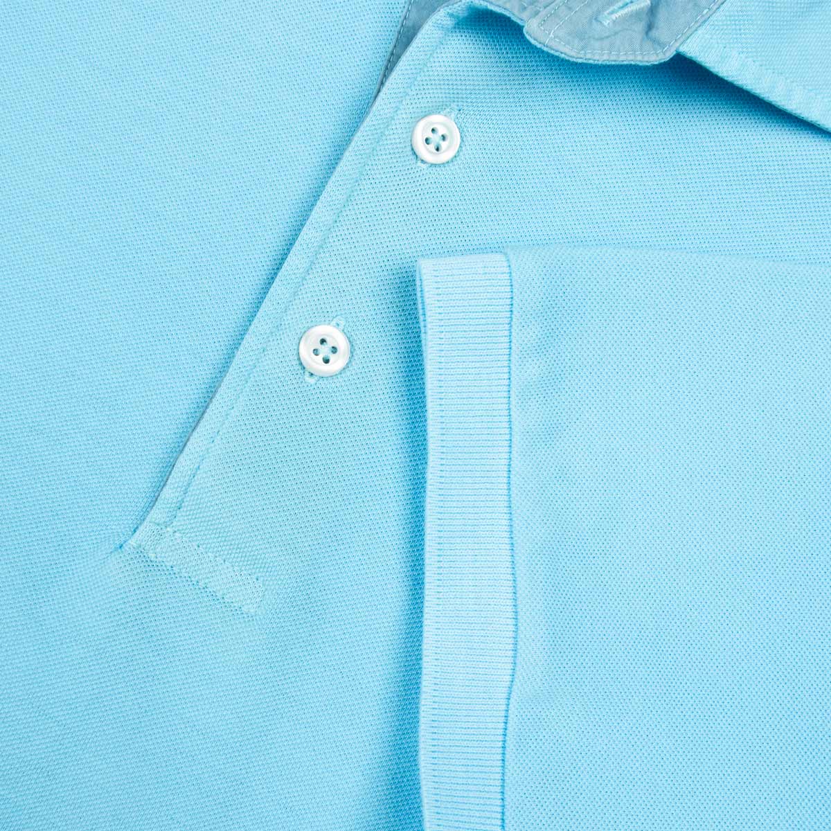 Robert Old - Fresh Blue Piqué Cotton Short Sleeve Polo Shirt S/S POLOS Robert Old