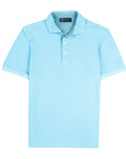 Robert Old - Fresh Blue Piqué Cotton Short Sleeve Polo Shirt S/S POLOS Robert Old