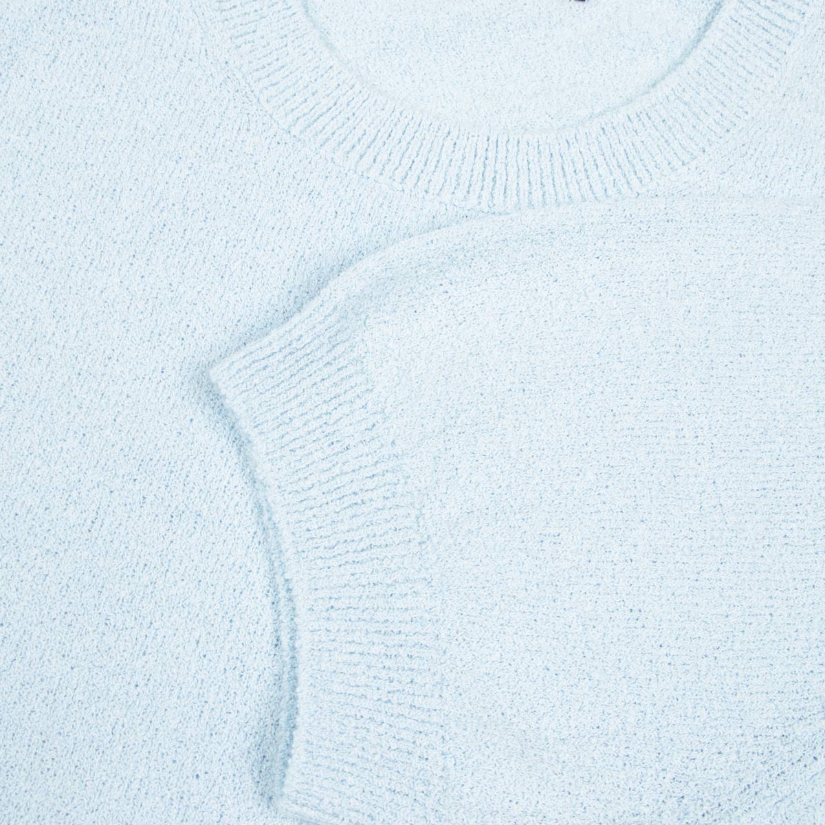 Robert Old - Baby Blue Knitted Boucle Cotton-Blend Crew Neck T-Shirt TEE SHIRTS Robert Old