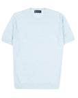 Robert Old - Baby Blue Knitted Boucle Cotton-Blend Crew Neck T-Shirt TEE SHIRTS Robert Old