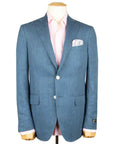 Robert Old - Mid Blue Herringbone Wool & Linen Jacket JACKETS Robert Old