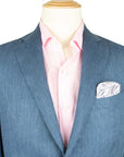 Robert Old - Mid Blue Herringbone Wool & Linen Jacket JACKETS Robert Old