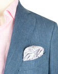 Robert Old - Mid Blue Herringbone Wool & Linen Jacket JACKETS Robert Old