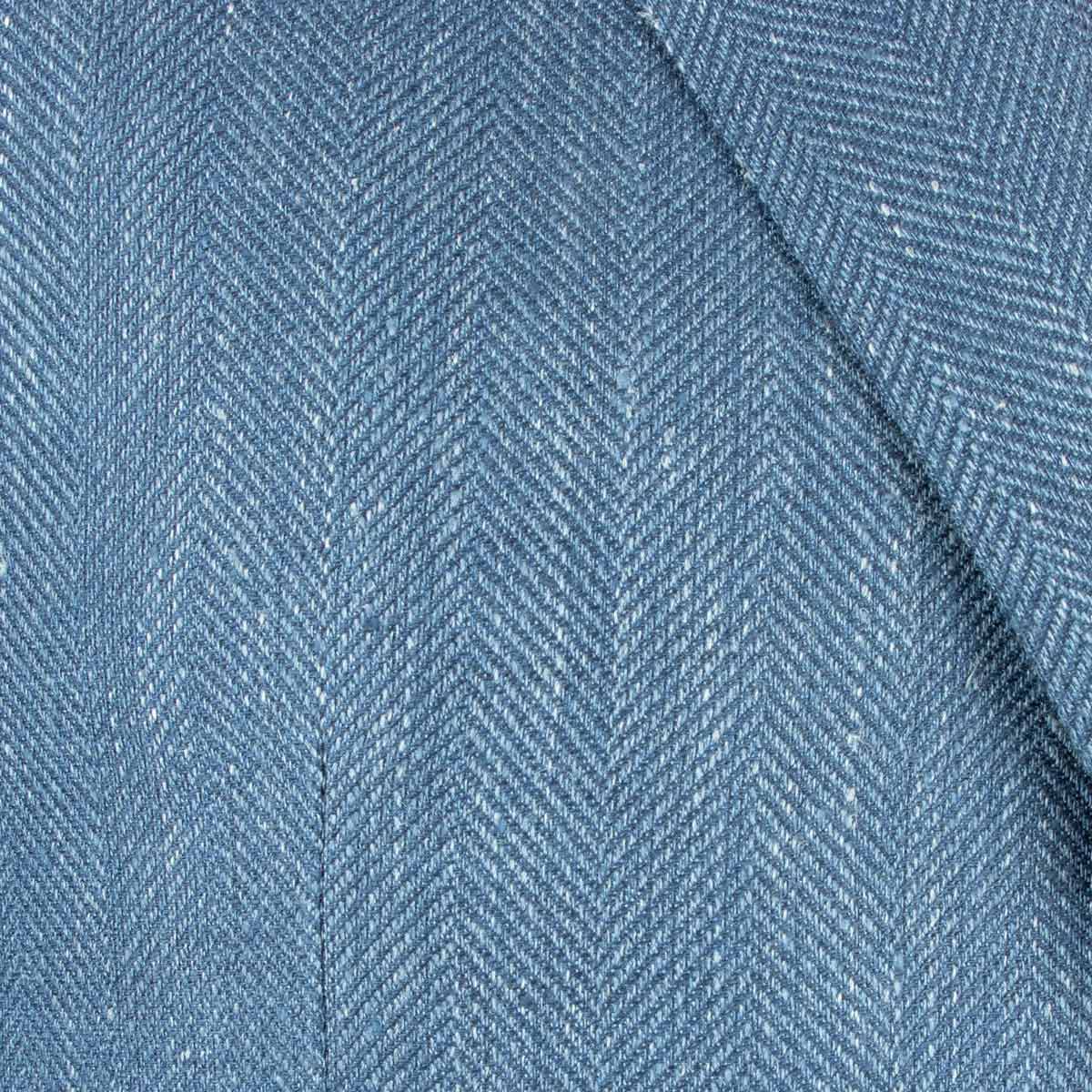 Robert Old - Mid Blue Herringbone Wool &amp; Linen Jacket JACKETS Robert Old