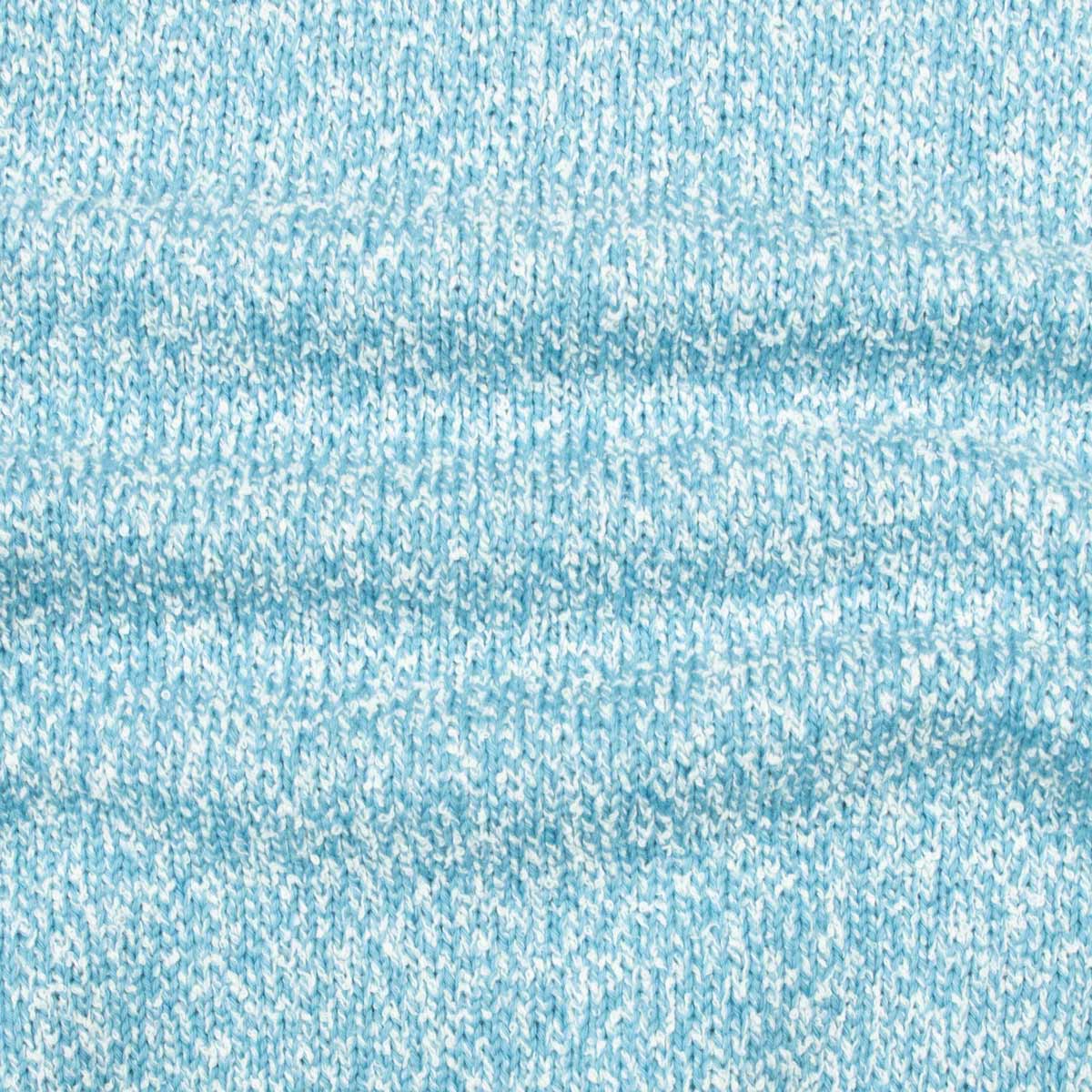 Robert Old - Fresh Blue Melange Cotton Mix Crew Neck Sweater KNITWEAR Robert Old