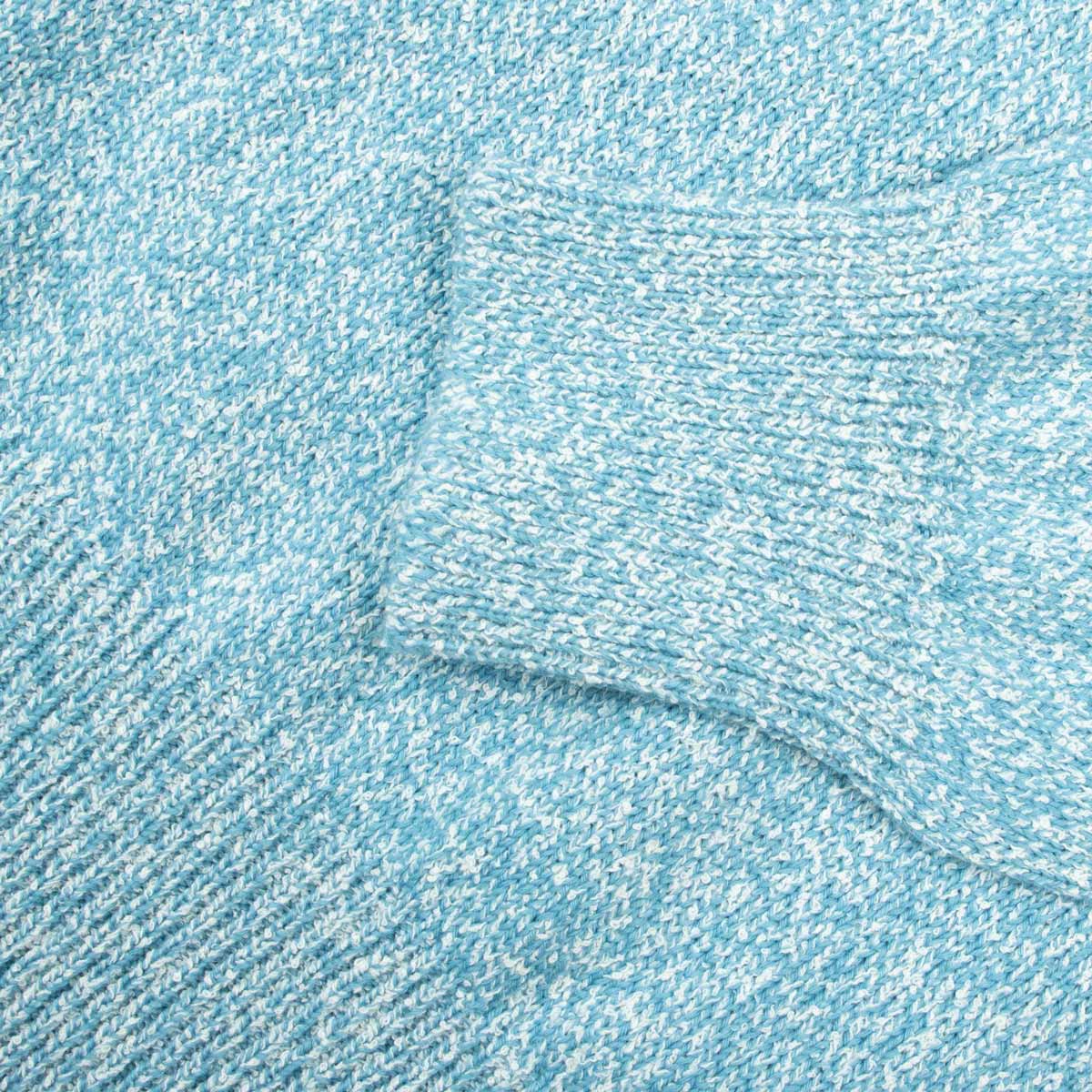 Robert Old - Fresh Blue Melange Cotton Mix Crew Neck Sweater KNITWEAR Robert Old