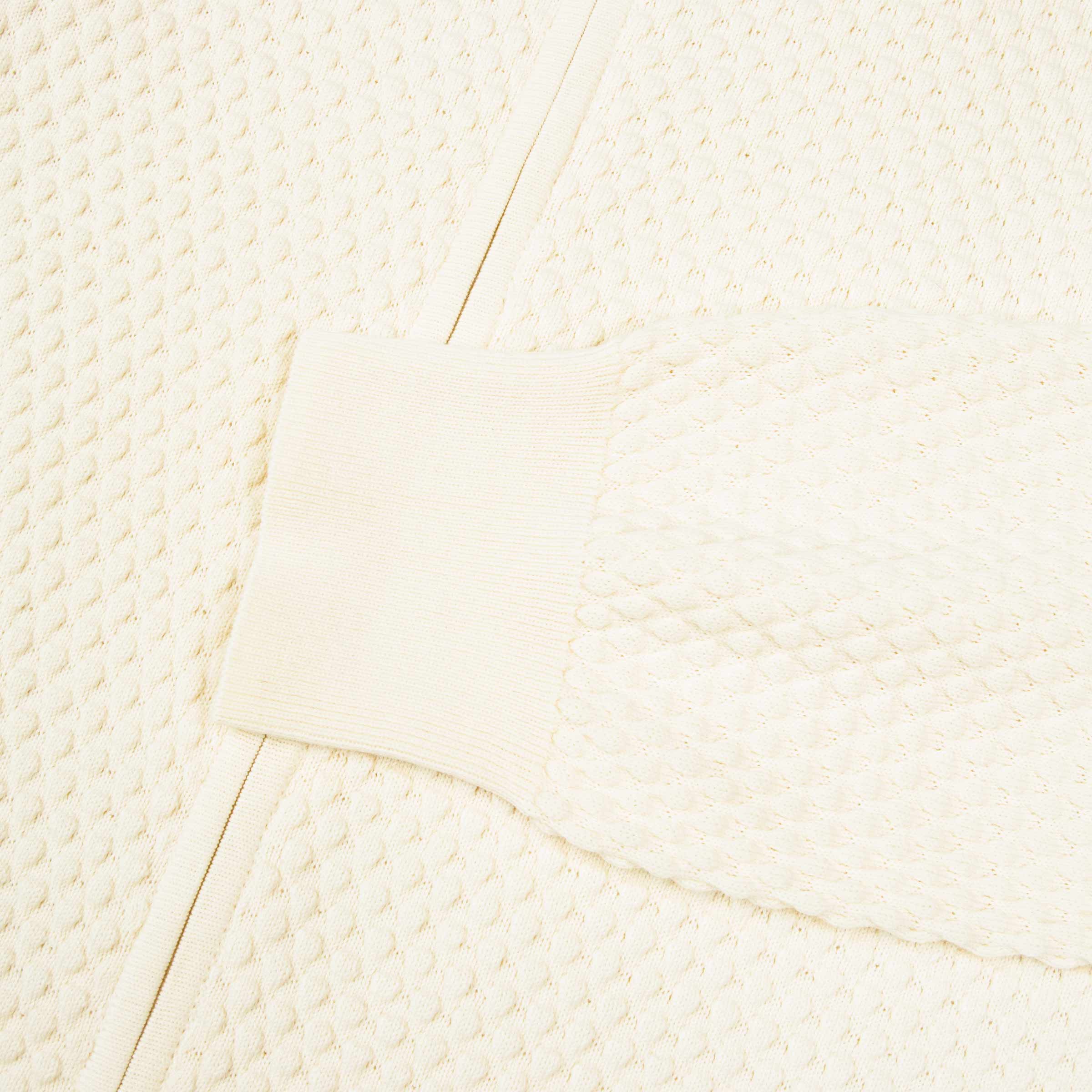 Robert Old - Cream Waffle Knit Full Zip Cardigan KNITWEAR Robert Old
