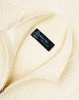 Robert Old - Cream Waffle Knit Full Zip Cardigan KNITWEAR Robert Old