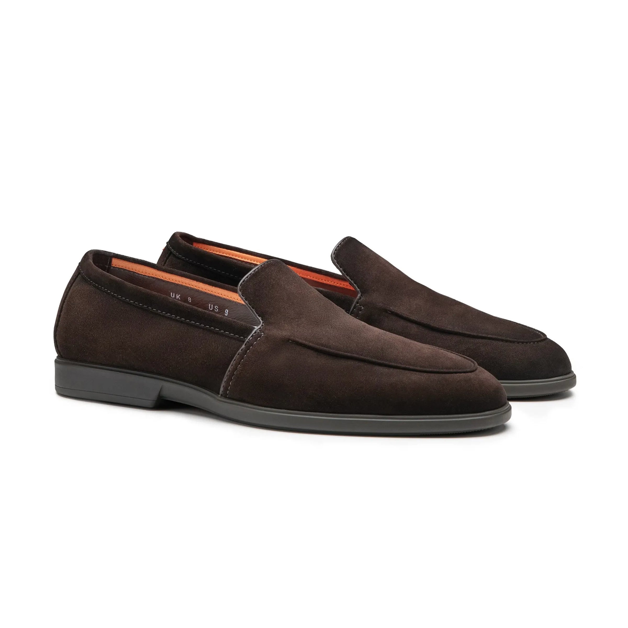 Santoni - Dark Brown Malibu Suede Loafer SHOES Santoni