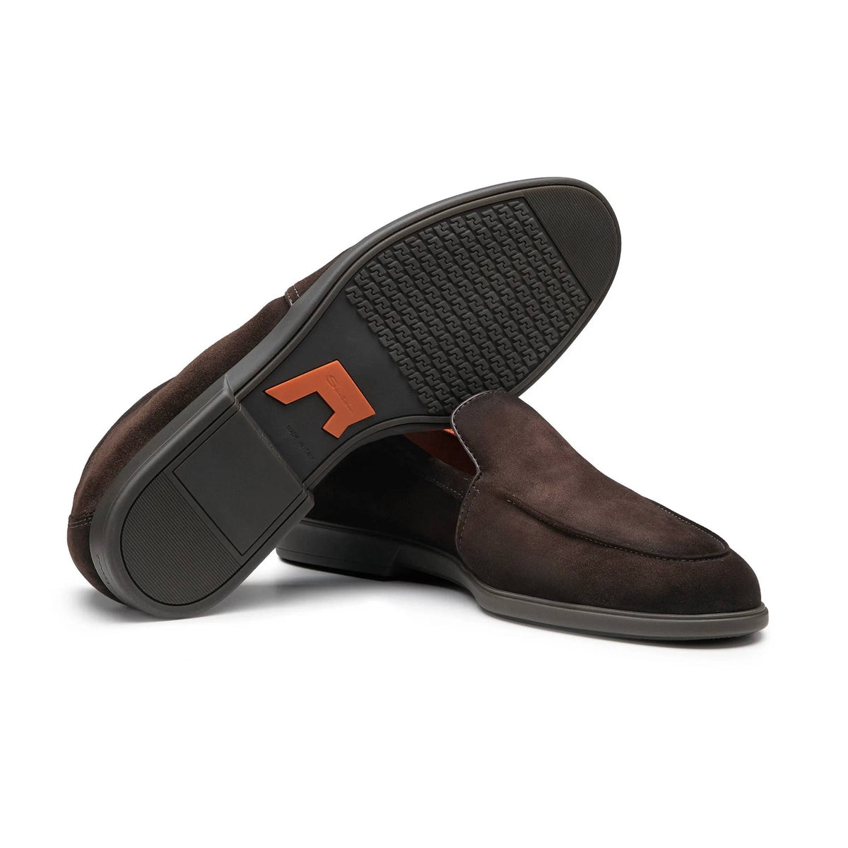 Santoni - Dark Brown Malibu Suede Loafer SHOES Santoni