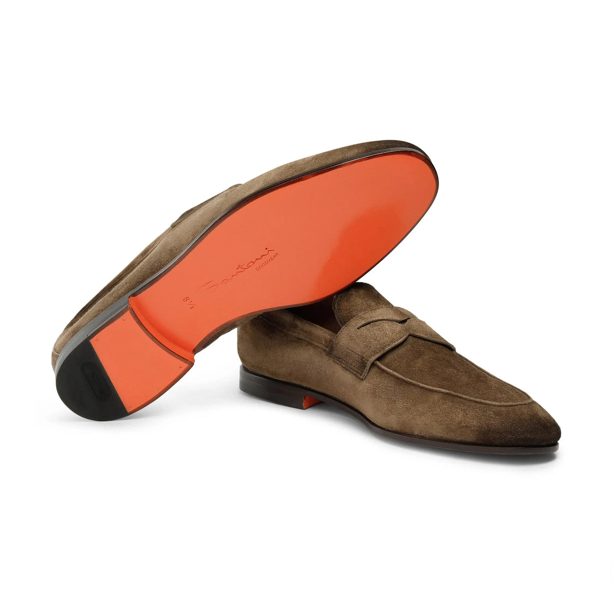 Santoni - Light Brown Suede Carlo Penny Loafer SHOES Santoni