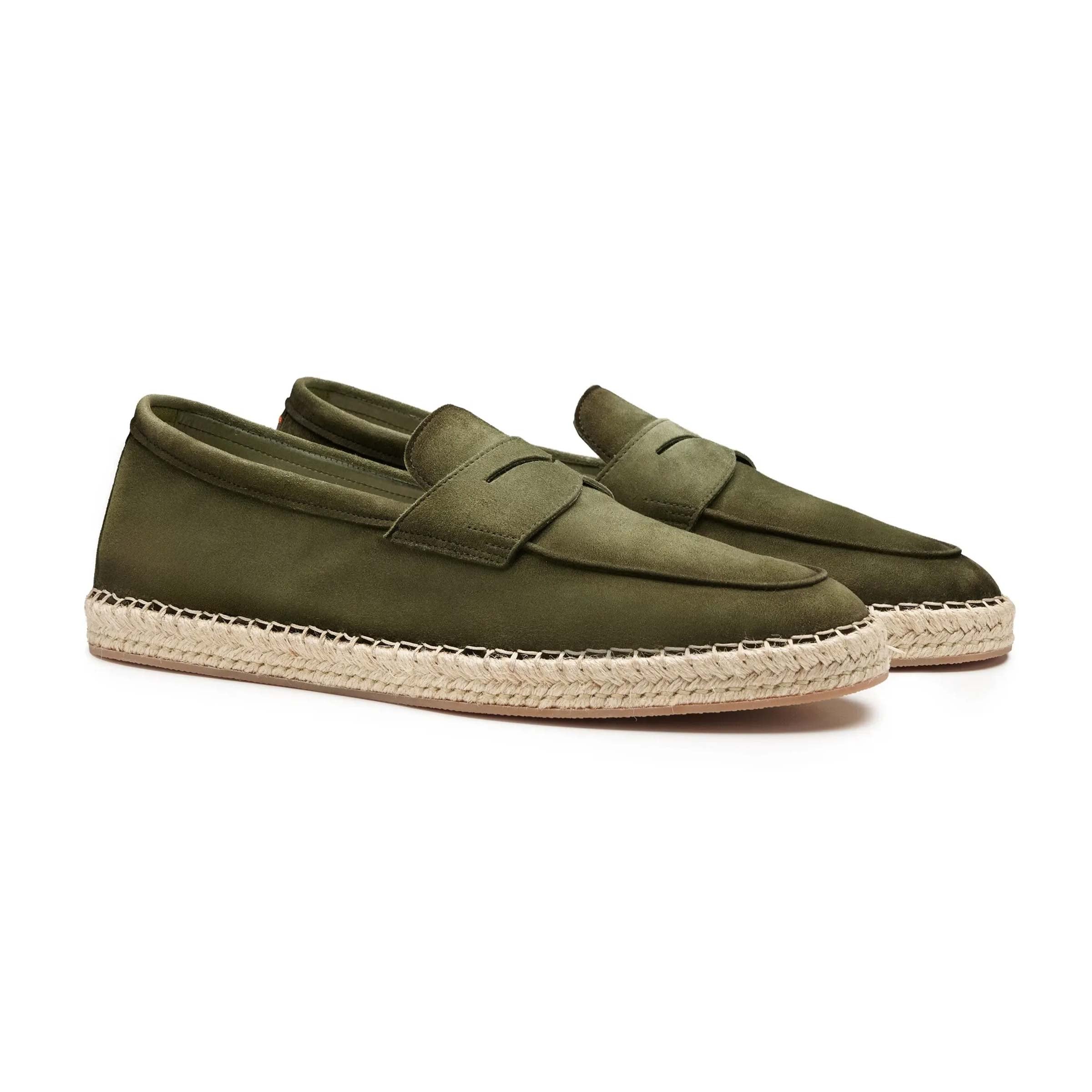 Santoni - Green Suede Espadrillas Loafers SHOES Santoni