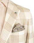 Belvest - Light Beige Check 'Jacket in Box' Silk, Linen and Cotton Unlined Jacket JACKETS Belvest