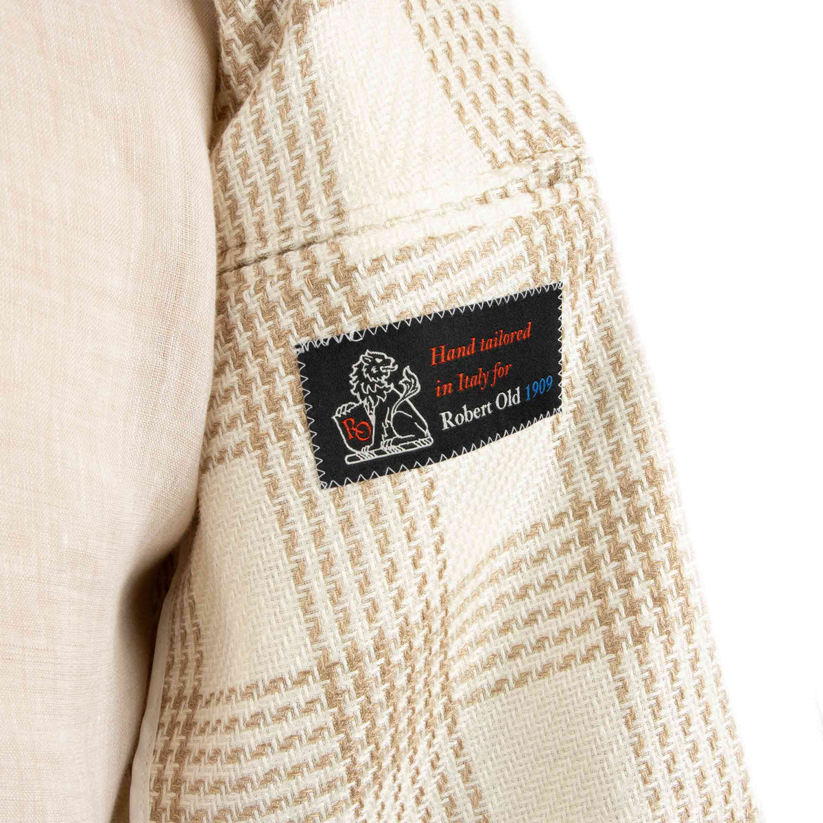 Belvest - Light Beige Check 'Jacket in Box' Silk, Linen and Cotton Unlined Jacket JACKETS Belvest
