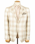 Belvest - Light Beige Check 'Jacket in Box' Silk, Linen and Cotton Unlined Jacket JACKETS Belvest