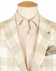 Belvest - Light Beige Check 'Jacket in Box' Silk, Linen and Cotton Unlined Jacket JACKETS Belvest