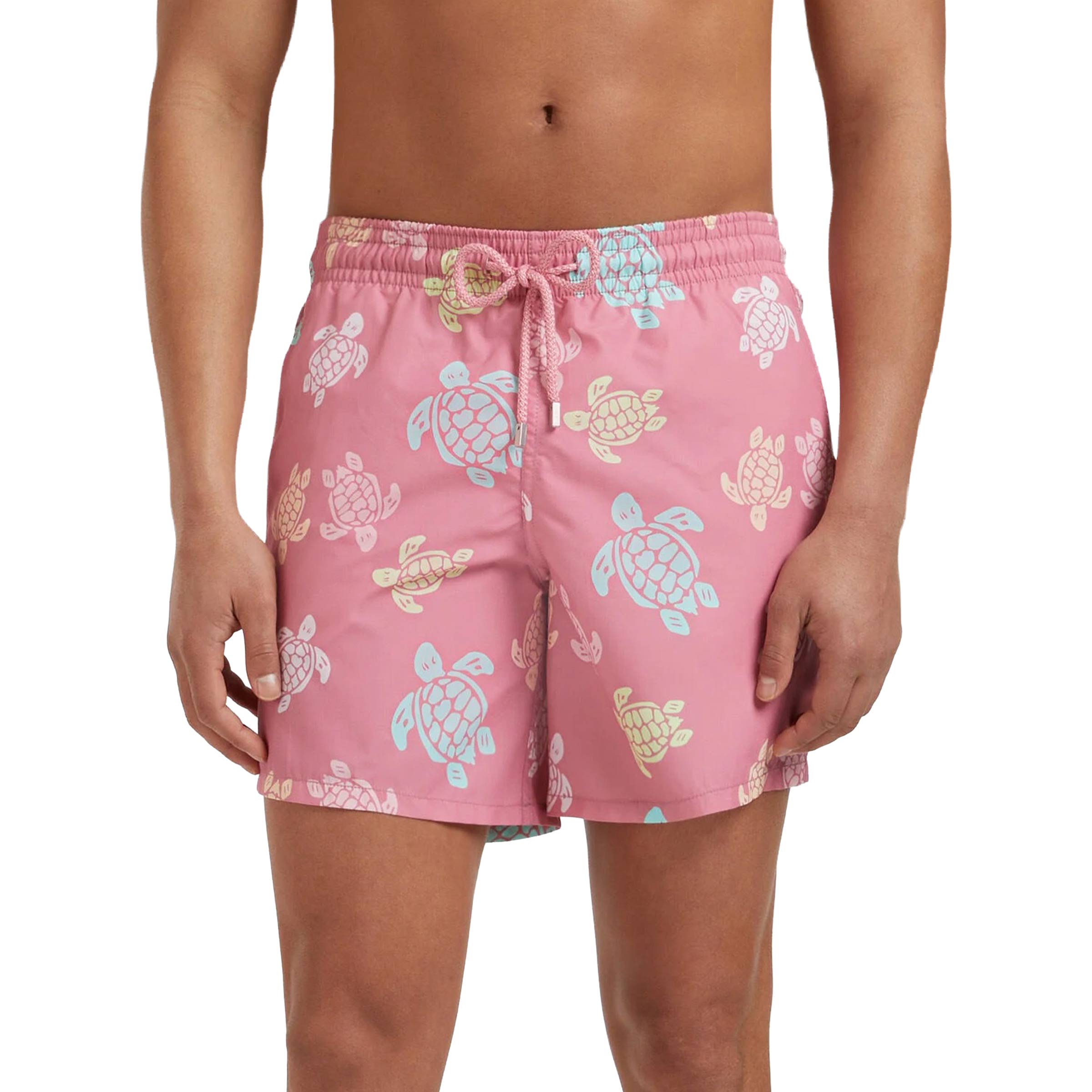 Vilebrequin - Boudoir Pink 'Moorea' Multicolour Turtles Swim Shorts