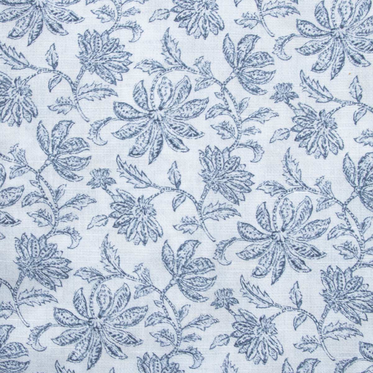 Robert Old - Navy Floral Italian Print Cotton &amp; Linen Long Sleeve Shirt L/S SHIRTS Robert Old