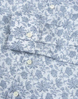 Robert Old - Navy Floral Italian Print Cotton & Linen Long Sleeve Shirt L/S SHIRTS Robert Old