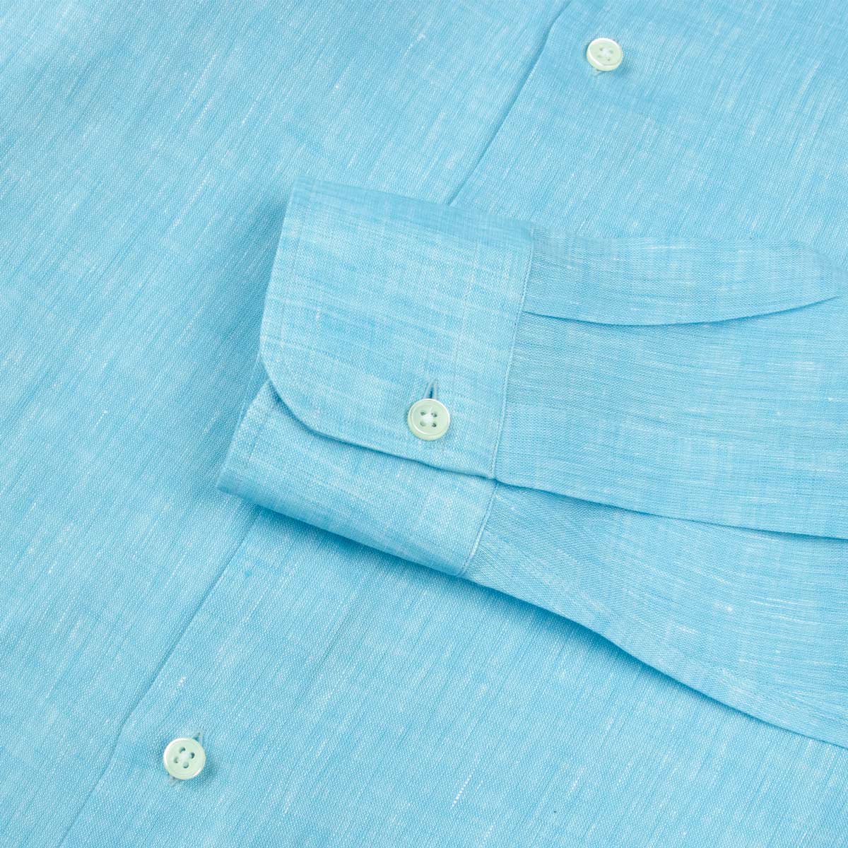 Light Blue Italian Linen Long Sleeve Shirt L/S SHIRTS Robert Old