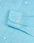 Light Blue Italian Linen Long Sleeve Shirt L/S SHIRTS Robert Old