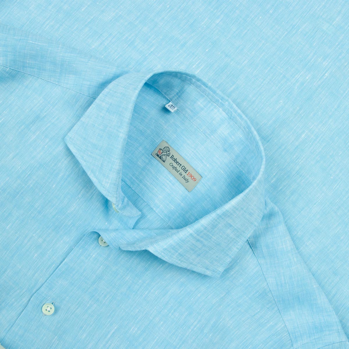Robert Old - Light Blue Italian Linen Long Sleeve Shirt L/S SHIRTS Robert Old