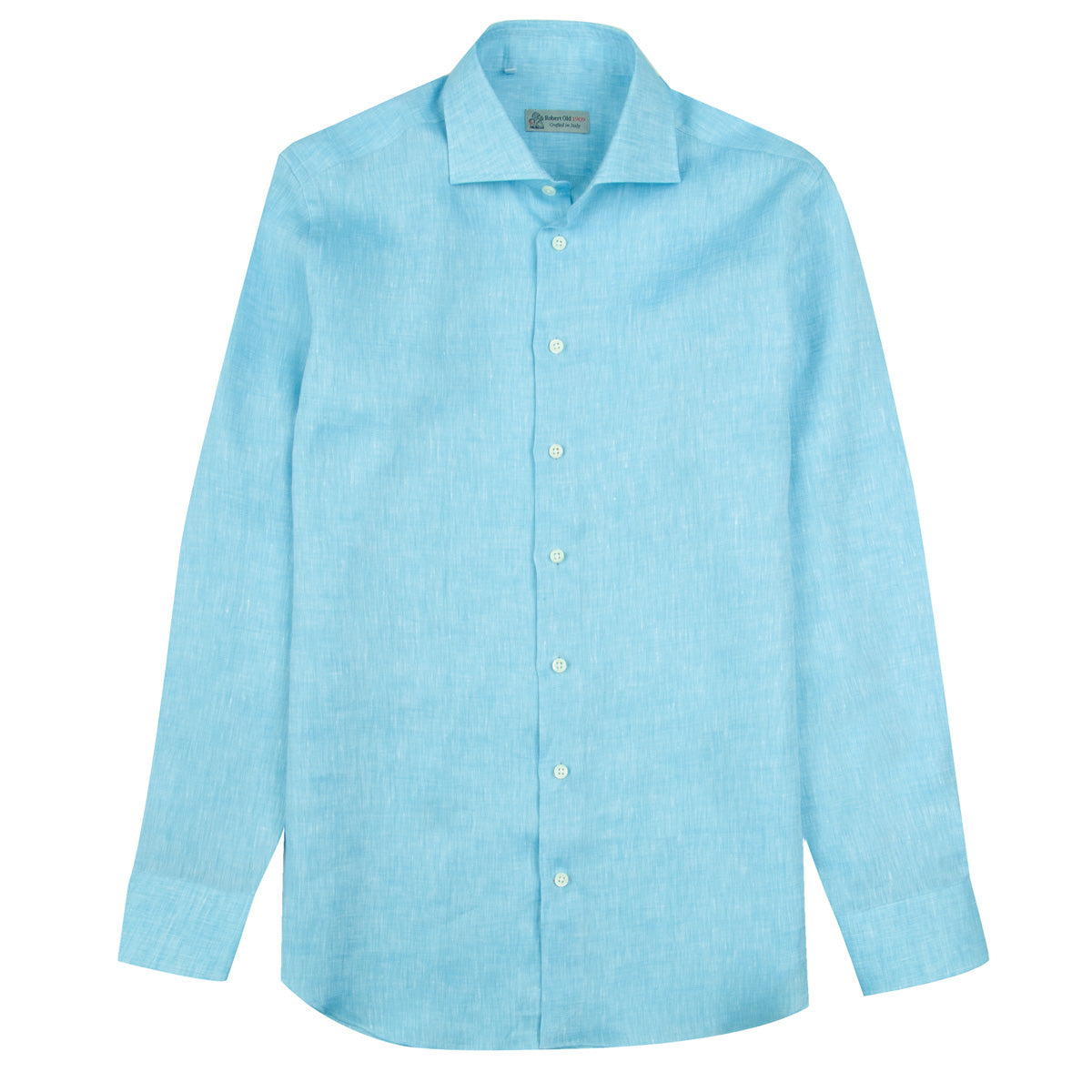 Robert Old - Light Blue Italian Linen Long Sleeve Shirt L/S SHIRTS Robert Old