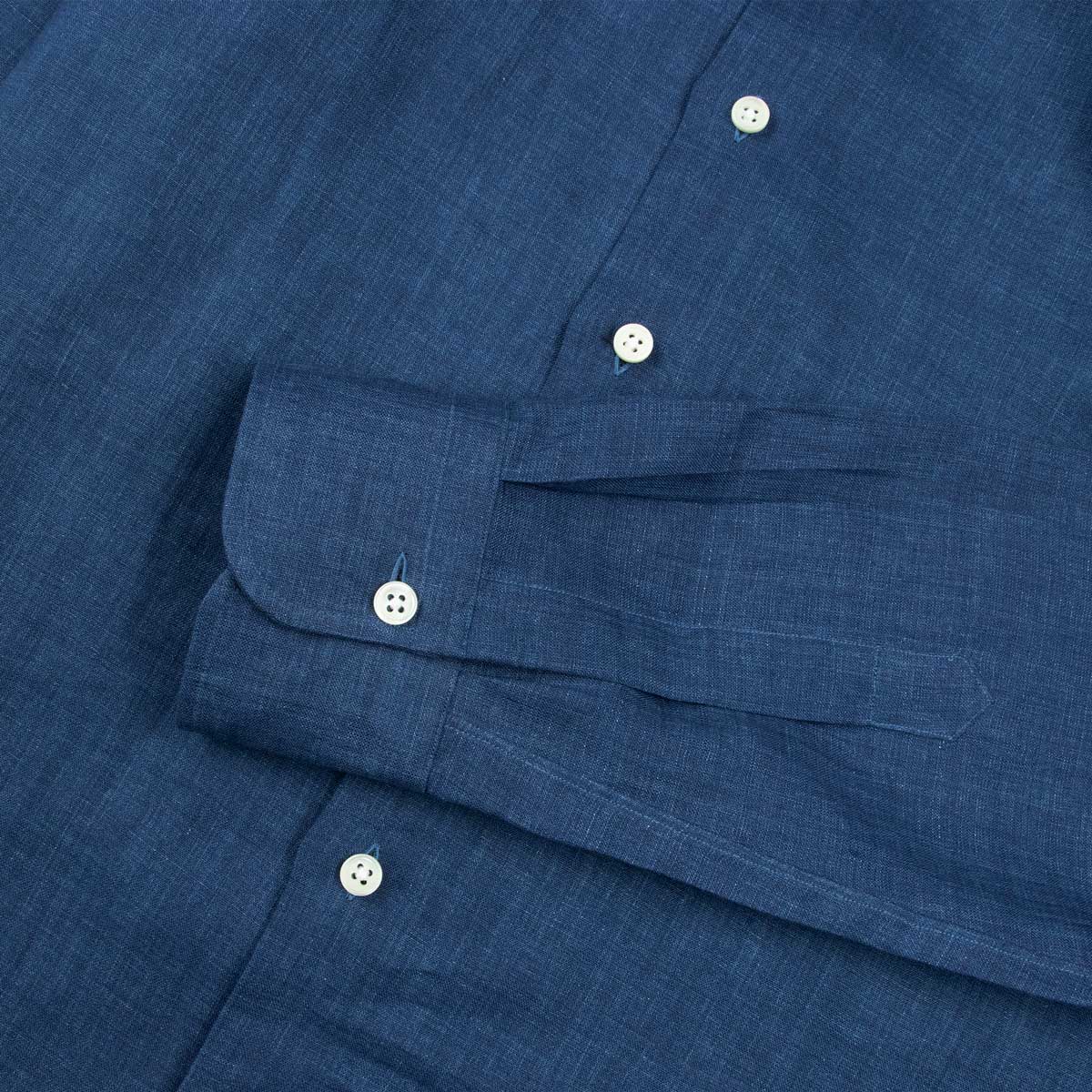 Navy Italian Linen Long Sleeve Shirt L/S SHIRTS Robert Old