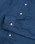 Navy Italian Linen Long Sleeve Shirt L/S SHIRTS Robert Old