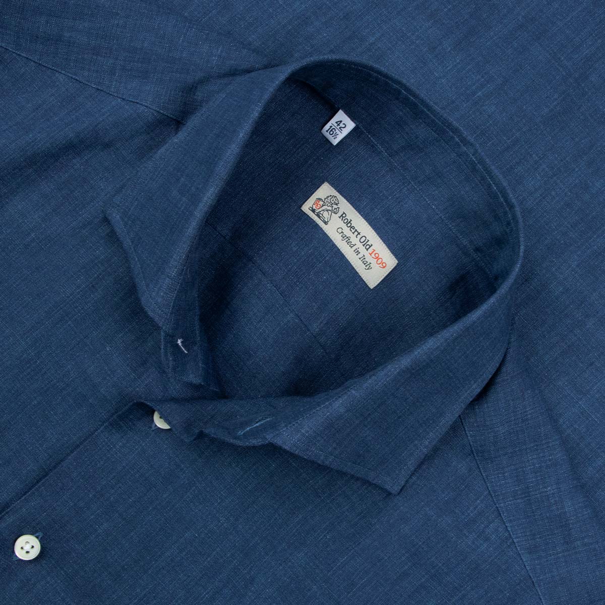Robert Old - Navy Italian Linen Long Sleeve Shirt L/S SHIRTS Robert Old