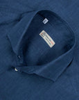 Navy Italian Linen Long Sleeve Shirt L/S SHIRTS Robert Old