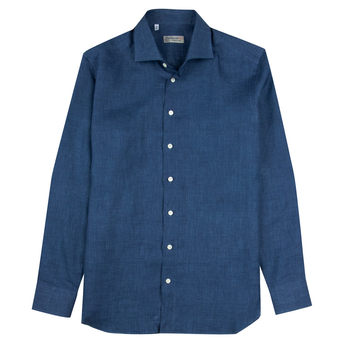 Robert Old - Navy Italian Linen Long Sleeve Shirt L/S SHIRTS Robert Old