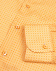 Robert Old - Orange Geometric Print Italian Cotton Long Sleeve Shirt L/S SHIRTS Robert Old