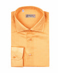 Robert Old - Orange Geometric Print Italian Cotton Long Sleeve Shirt L/S SHIRTS Robert Old