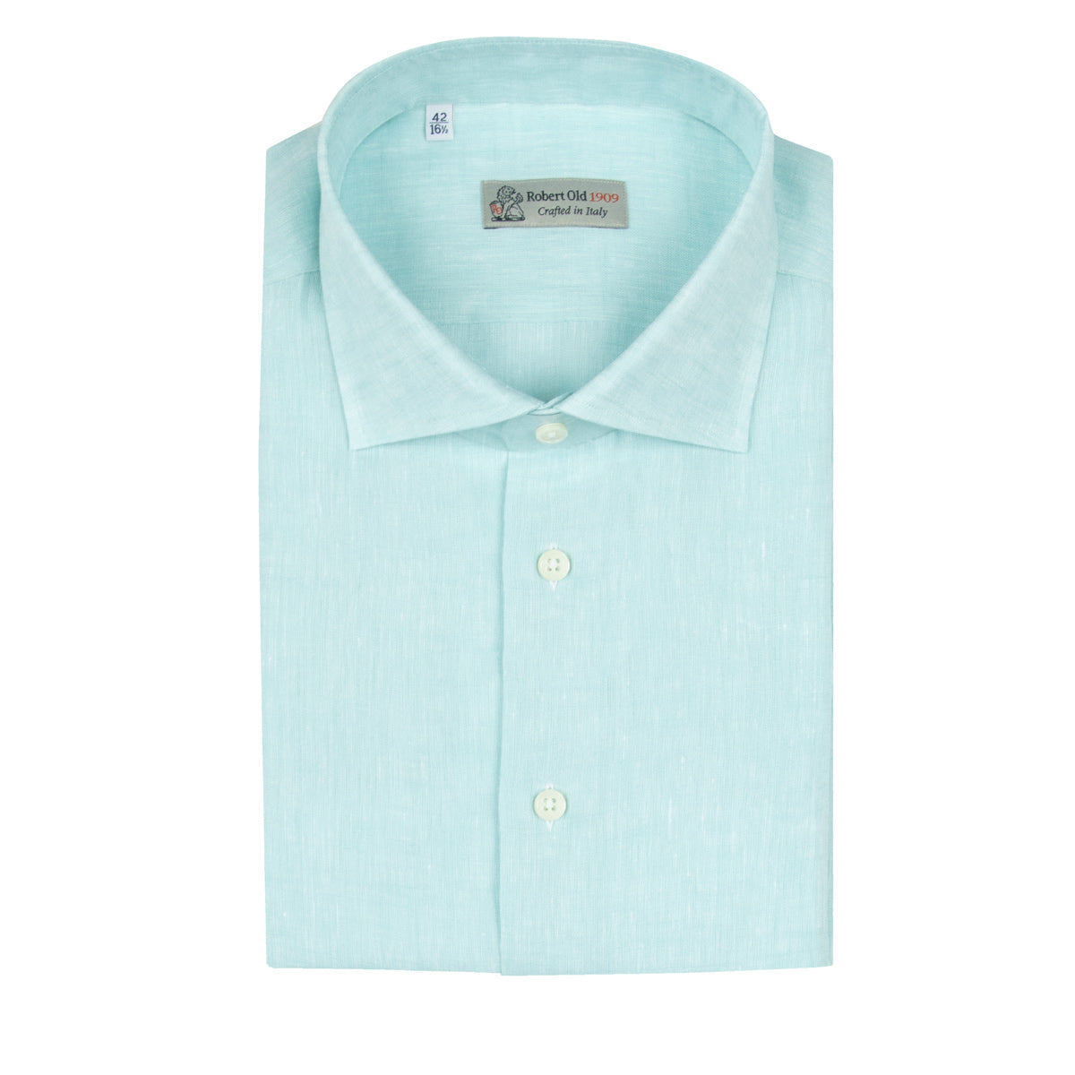 Robert Old - Turquoise Pure Linen Italian Short Sleeve Shirt S/S SHIRTS Robert Old