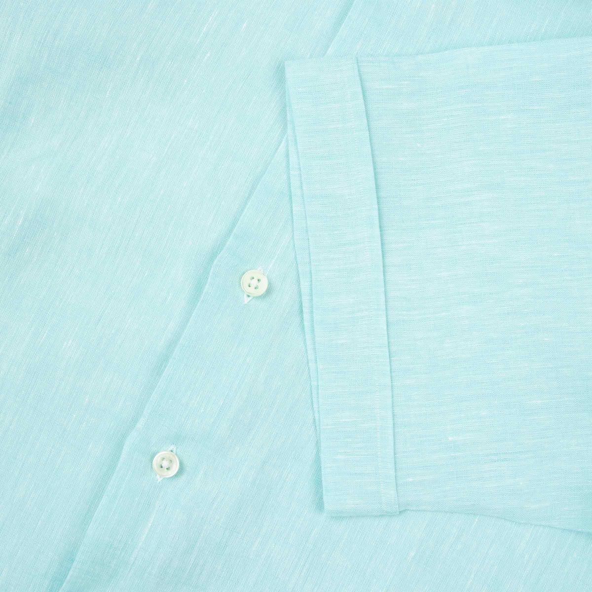Turquoise Pure Linen Italian Short Sleeve Shirt S/S SHIRTS Robert Old
