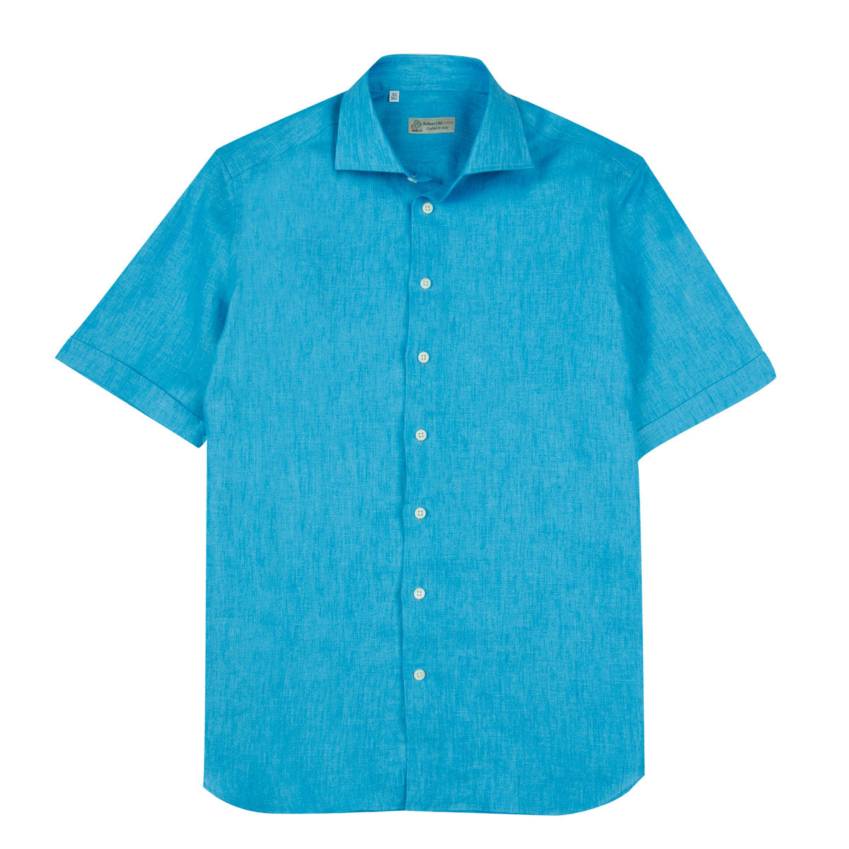 Robert Old - Royal Blue Pure Linen Italian Short Sleeve Shirt S/S SHIRTS Robert Old